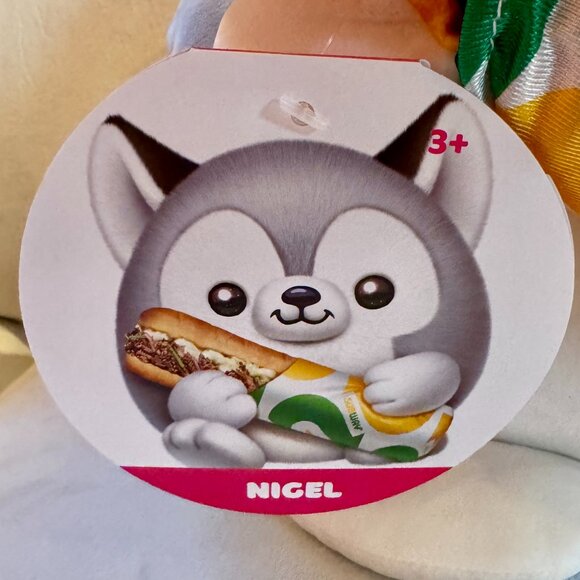 NWT 14” Nigel the Husky Dog Holding a Subway Sub Sandwich Snackles by Zuru - Picture 3 of 3
